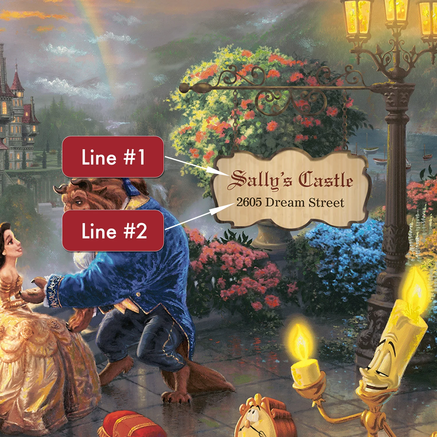 Beauty and the Beast Falling In Love - Personalized Canvas - Image 4