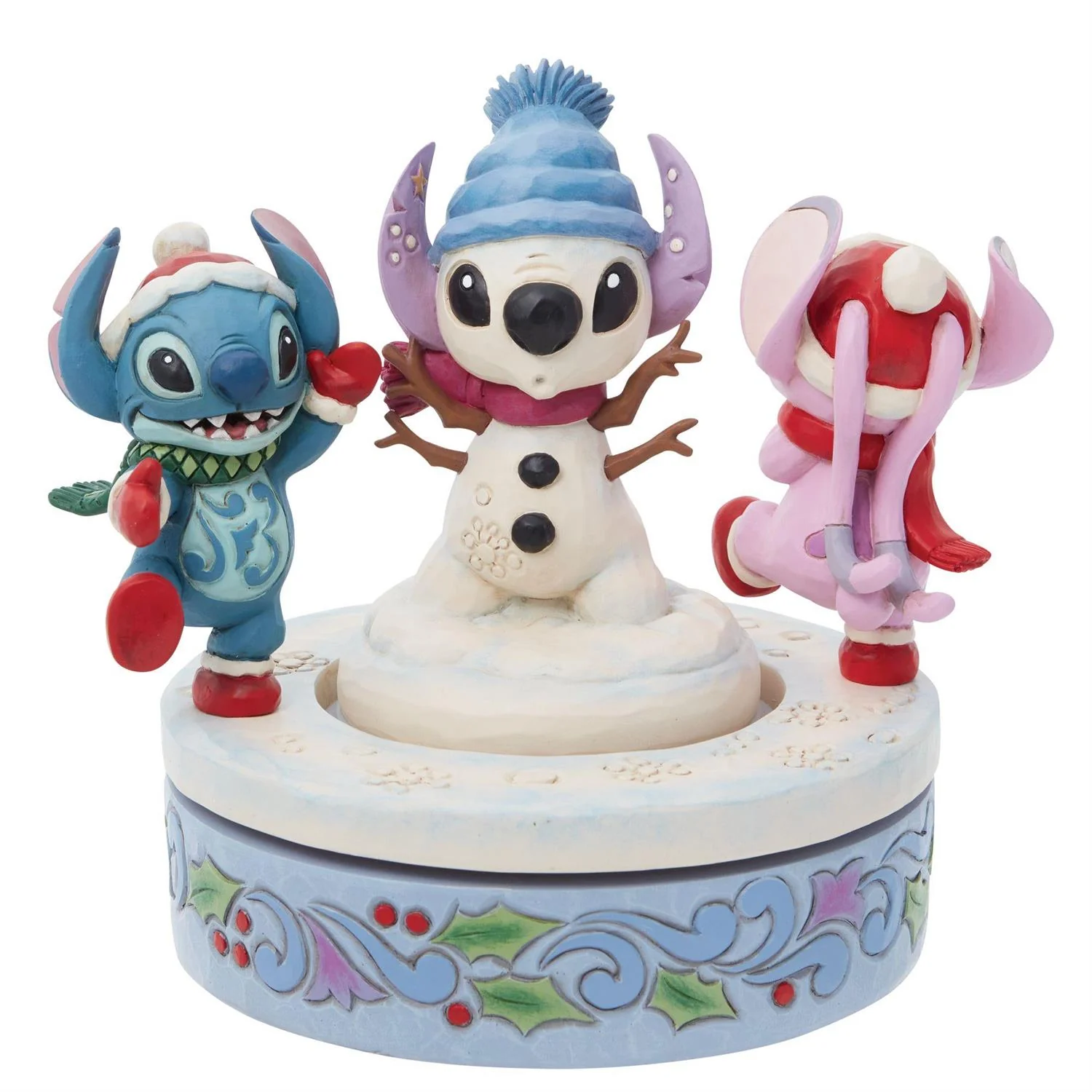 Stitch and Angel Building a Snowman