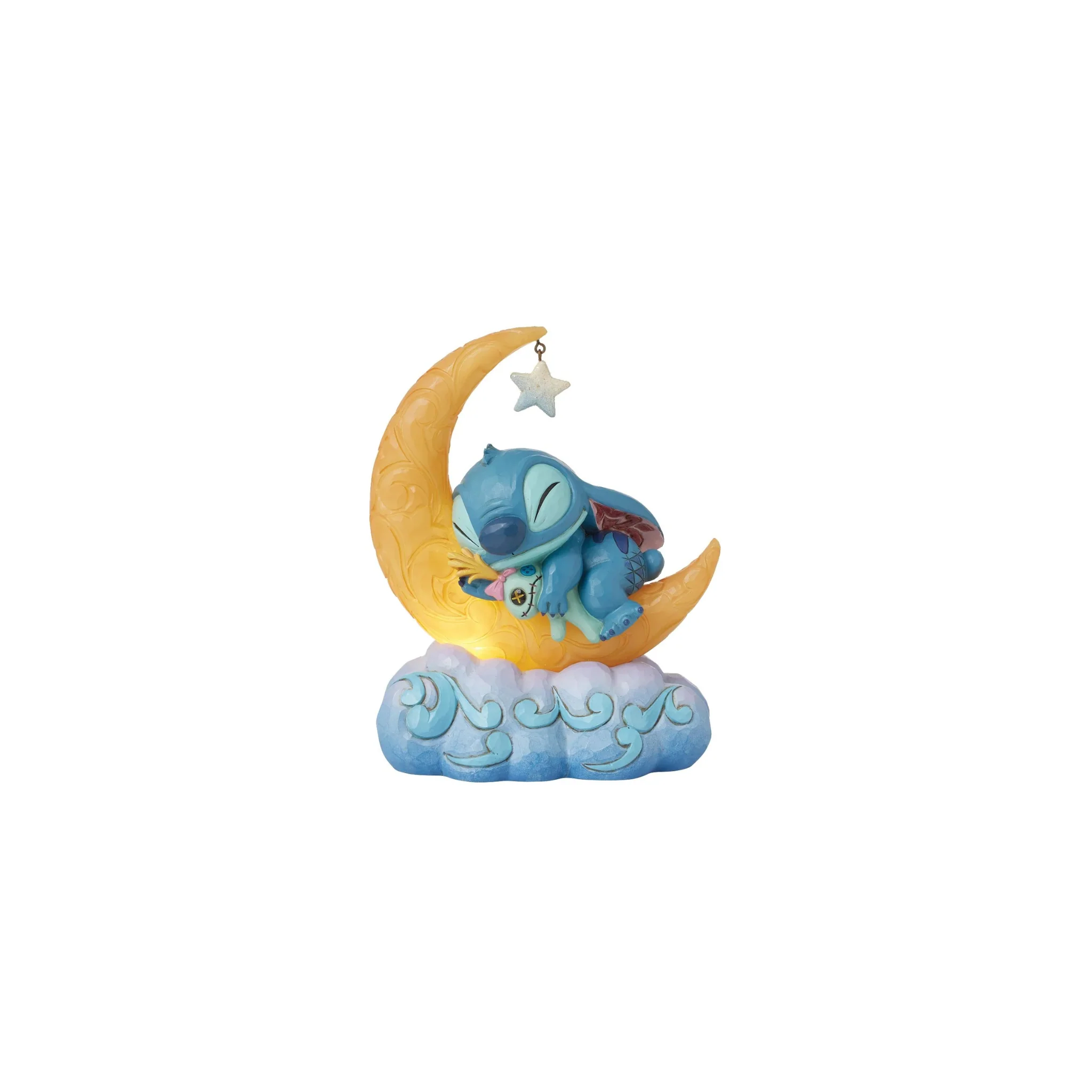 Stitch and Scrump on LED Moon